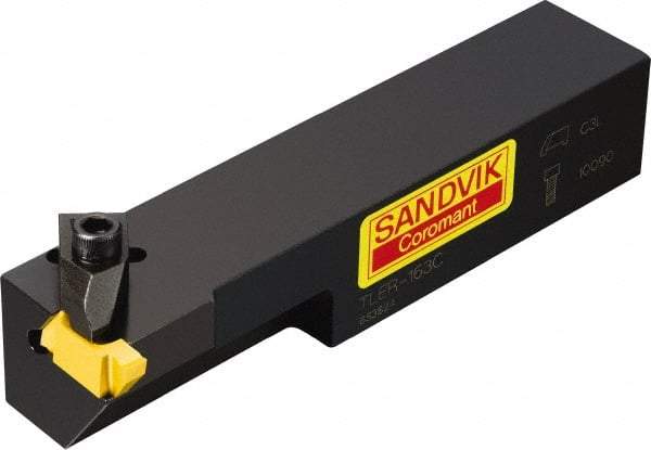 Sandvik Coromant - TLE, Internal or External, Left Hand, 0.18" Max Depth of Cut, Indexable Grooving Tool Holder - TLG-3189R Insert Compatibility, 1" Shank Height, 1" Shank Width, 6" OAL - Eagle Tool & Supply