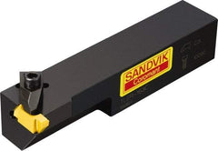 Sandvik Coromant - TLE, Internal or External, Left Hand, 0.18" Max Depth of Cut, Indexable Grooving Tool Holder - TLG-3189R Insert Compatibility, 1" Shank Height, 1" Shank Width, 6" OAL - Eagle Tool & Supply