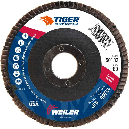 ‎4-1/2 Saber Tooth High Density Ceramic Abrasive, 80C, 7/8″ Arbor Hole - Eagle Tool & Supply