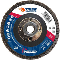 ‎4-1/2 Saber Tooth High Density Ceramic Abrasive, 40C, 5/8″-11 UNC Nut - Eagle Tool & Supply