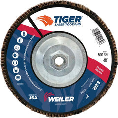 7″ Saber Tooth High Density Ceramic Abrasive, 40C, 5/8″-11 UNC Nut - Eagle Tool & Supply