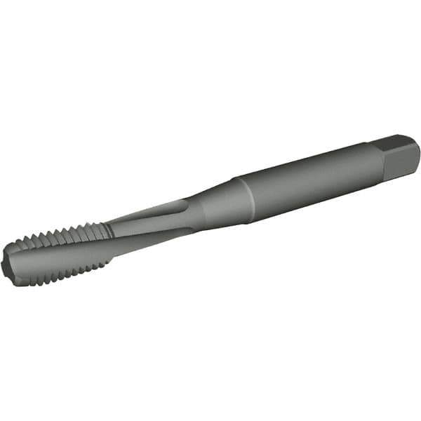 Kennametal - 3/8-24 UNF 3 Flute 2B Modified Bottoming Spiral Flute Tap - Powdered Metal, TiN/CrC/C Finish, 74.5mm OAL, Right Hand Flute, Right Hand Thread, H4, Series T662 - Exact Industrial Supply