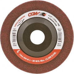 Camel Grinding Wheels - 4-1/2" Fine Grade Aluminum Oxide Deburring Disc - 5/8-11 Threaded Center Hole, Arbor Connection, Maroon - Eagle Tool & Supply