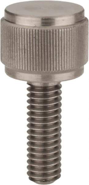 Morton Machine Works - 1/2-13 Knurled Shoulderless Flat Tip Grade 303 Stainless Steel Thumb Screw - 2-5/16" OAL, 13/16" Head Height - Eagle Tool & Supply