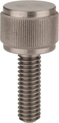 Morton Machine Works - 1/2-13 Knurled Shoulderless Flat Tip Grade 303 Stainless Steel Thumb Screw - 2-5/16" OAL, 13/16" Head Height - Eagle Tool & Supply