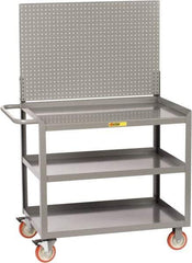 Little Giant - 1,200 Lb Capacity, 3 Shelf Mobile Workstation - 48" Wide x 24" Deep x 59-1/2" High, Steel, Gray - Eagle Tool & Supply