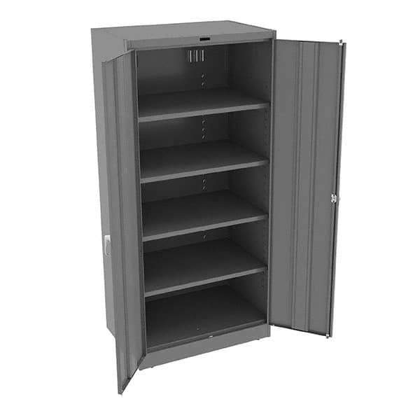 Tennsco - 5 Shelf Locking Storage Cabinet - Steel, 36" Wide x 24" Deep x 78" High, Medium Gray - Eagle Tool & Supply