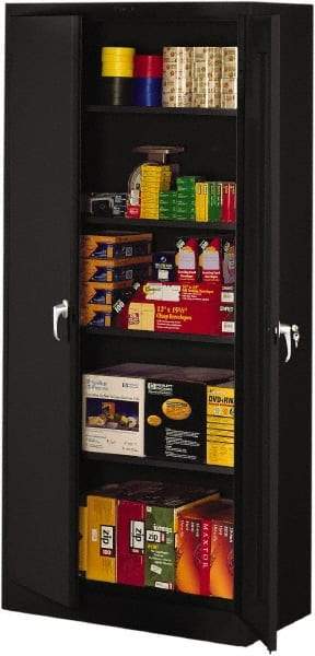Tennsco - 5 Shelf Locking Storage Cabinet - Steel, 36" Wide x 18" Deep x 78" High, Black - Eagle Tool & Supply