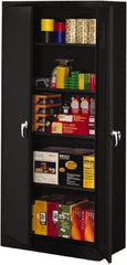 Tennsco - 5 Shelf Locking Storage Cabinet - Steel, 36" Wide x 18" Deep x 78" High, Black - Eagle Tool & Supply