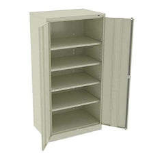 Tennsco - 5 Shelf Locking Storage Cabinet - Steel, 36" Wide x 24" Deep x 72" High, Champagne/Putty - Eagle Tool & Supply