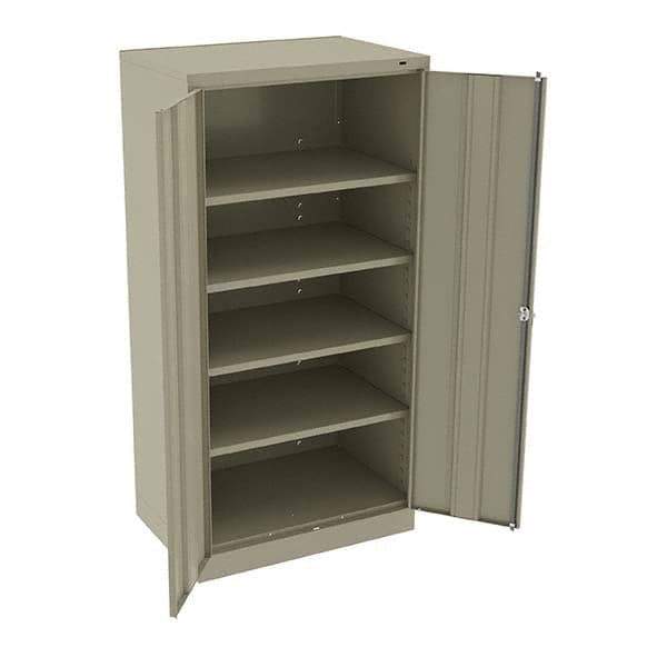 Tennsco - 5 Shelf Locking Storage Cabinet - Steel, 36" Wide x 24" Deep x 72" High, Sand - Eagle Tool & Supply