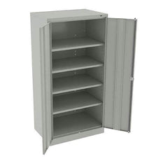 Tennsco - 5 Shelf Locking Storage Cabinet - Steel, 36" Wide x 24" Deep x 72" High, Light Gray - Eagle Tool & Supply