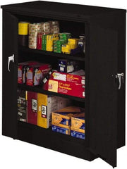 Tennsco - 3 Shelf Locking Storage Cabinet - Steel, 36" Wide x 18" Deep x 42" High, Black - Eagle Tool & Supply
