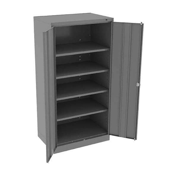 Tennsco - 5 Shelf Locking Storage Cabinet - Steel, 36" Wide x 24" Deep x 72" High, Medium Gray - Eagle Tool & Supply