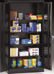 Tennsco - 5 Shelf Locking Storage Cabinet - Steel, 36" Wide x 18" Deep x 72" High, Black - Eagle Tool & Supply