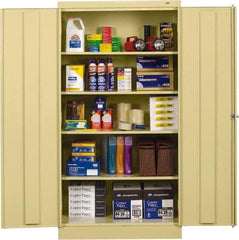 Tennsco - 5 Shelf Locking Storage Cabinet - Steel, 36" Wide x 18" Deep x 72" High, Sand - Eagle Tool & Supply