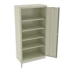 Tennsco - 5 Shelf Locking Storage Cabinet - Steel, 36" Wide x 18" Deep x 72" High, Champagne/Putty - Eagle Tool & Supply