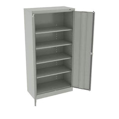 Tennsco - 5 Shelf Locking Storage Cabinet - Steel, 36" Wide x 18" Deep x 72" High, Light Gray - Eagle Tool & Supply