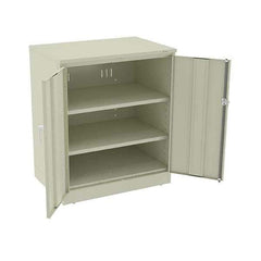 Tennsco - 3 Shelf Locking Storage Cabinet - Steel, 36" Wide x 24" Deep x 42" High, Champagne/Putty - Eagle Tool & Supply