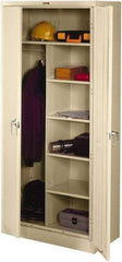 Tennsco - 6 Shelf Combination Storage Cabinet - Steel, 36" Wide x 18" Deep x 78" High, Sand - Eagle Tool & Supply