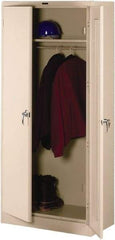Tennsco - 2 Shelf Wardrobe Storage Cabinet - Steel, 36" Wide x 24" Deep x 78" High, Sand - Eagle Tool & Supply