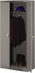 Tennsco - 2 Shelf Wardrobe Storage Cabinet - Steel, 36" Wide x 18" Deep x 78" High, Medium Gray - Eagle Tool & Supply