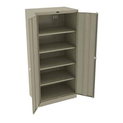 Tennsco - 5 Shelf Locking Storage Cabinet - Steel, 36" Wide x 24" Deep x 78" High, Sand - Eagle Tool & Supply