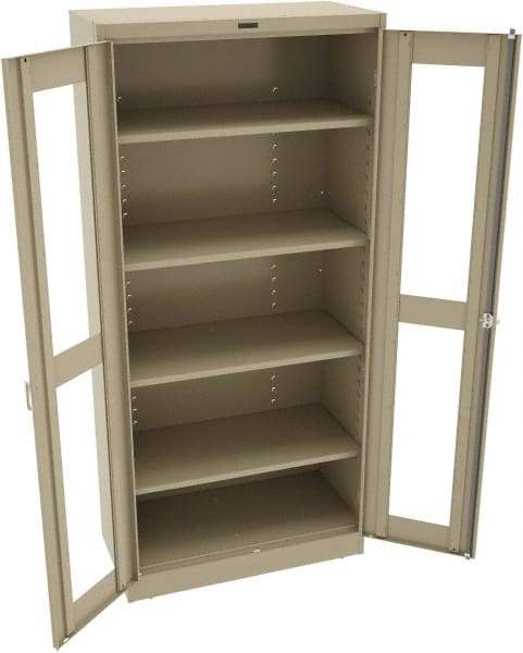 Tennsco - 5 Shelf Visible Storage Cabinet - Steel, 36" Wide x 18" Deep x 78" High, Sand - Eagle Tool & Supply