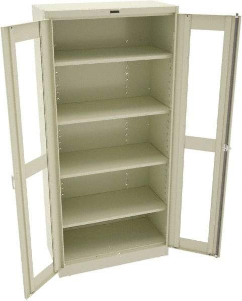 Tennsco - 5 Shelf Visible Storage Cabinet - Steel, 36" Wide x 24" Deep x 78" High, Champagne/Putty - Eagle Tool & Supply