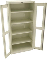 Tennsco - 5 Shelf Visible Storage Cabinet - Steel, 36" Wide x 24" Deep x 78" High, Champagne/Putty - Eagle Tool & Supply