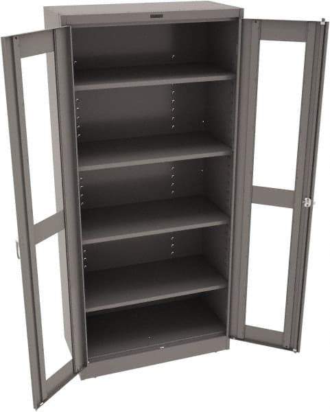 Tennsco - 5 Shelf Visible Storage Cabinet - Steel, 36" Wide x 18" Deep x 78" High, Medium Gray - Eagle Tool & Supply