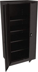 Tennsco - 5 Shelf Locking Storage Cabinet - Steel, 36" Wide x 24" Deep x 72" High, Black - Eagle Tool & Supply