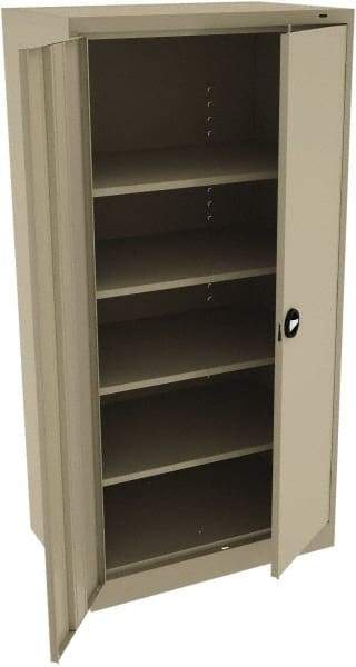 Tennsco - 5 Shelf Locking Storage Cabinet - Steel, 36" Wide x 24" Deep x 72" High, Sand - Eagle Tool & Supply