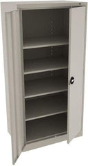 Tennsco - 5 Shelf Locking Storage Cabinet - Steel, 36" Wide x 24" Deep x 72" High, Light Gray - Eagle Tool & Supply
