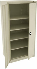 Tennsco - 5 Shelf Locking Storage Cabinet - Steel, 36" Wide x 24" Deep x 72" High, Champagne/Putty - Eagle Tool & Supply