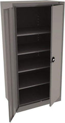 Tennsco - 5 Shelf Locking Storage Cabinet - Steel, 36" Wide x 24" Deep x 72" High, Medium Gray - Eagle Tool & Supply