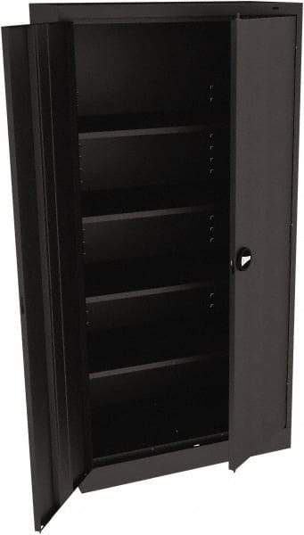 Tennsco - 5 Shelf Locking Storage Cabinet - Steel, 36" Wide x 18" Deep x 72" High, Black - Eagle Tool & Supply