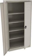 Tennsco - 5 Shelf Locking Storage Cabinet - Steel, 36" Wide x 18" Deep x 72" High, Light Gray - Eagle Tool & Supply