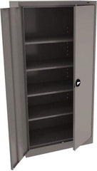 Tennsco - 5 Shelf Locking Storage Cabinet - Steel, 36" Wide x 18" Deep x 72" High, Medium Gray - Eagle Tool & Supply