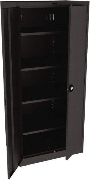 Tennsco - 5 Shelf Locking Storage Cabinet - Steel, 36" Wide x 24" Deep x 78" High, Black - Eagle Tool & Supply