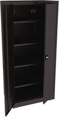 Tennsco - 5 Shelf Locking Storage Cabinet - Steel, 36" Wide x 24" Deep x 78" High, Black - Eagle Tool & Supply