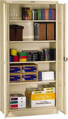 Tennsco - 5 Shelf Locking Storage Cabinet - Steel, 36" Wide x 18" Deep x 72" High, Sand - Eagle Tool & Supply