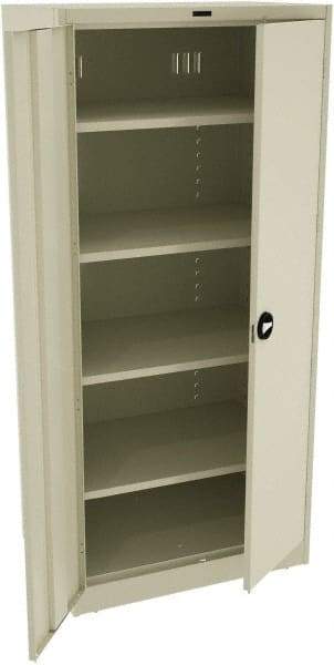 Tennsco - 5 Shelf Locking Storage Cabinet - Steel, 36" Wide x 24" Deep x 78" High, Champagne/Putty - Eagle Tool & Supply