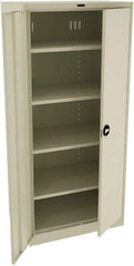 Tennsco - 5 Shelf Locking Storage Cabinet - Steel, 36" Wide x 24" Deep x 78" High, Champagne/Putty - Eagle Tool & Supply