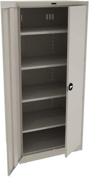 Tennsco - 5 Shelf Locking Storage Cabinet - Steel, 36" Wide x 24" Deep x 78" High, Light Gray - Eagle Tool & Supply