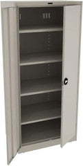 Tennsco - 5 Shelf Locking Storage Cabinet - Steel, 36" Wide x 24" Deep x 78" High, Light Gray - Eagle Tool & Supply