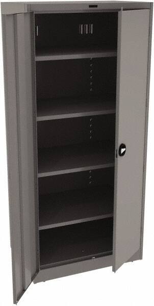 Tennsco - 5 Shelf Locking Storage Cabinet - Steel, 36" Wide x 24" Deep x 78" High, Medium Gray - Eagle Tool & Supply