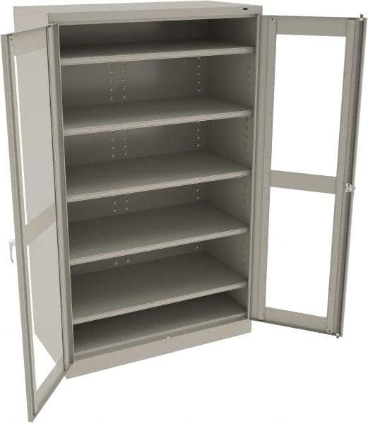 Tennsco - 5 Shelf Visible Storage Cabinet - Steel, 48" Wide x 24" Deep x 78" High, Light Gray - Eagle Tool & Supply