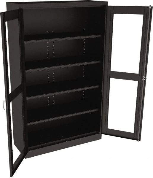 Tennsco - 5 Shelf Visible Storage Cabinet - Steel, 48" Wide x 18" Deep x 78" High, Black - Eagle Tool & Supply