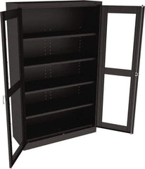 Tennsco - 5 Shelf Visible Storage Cabinet - Steel, 48" Wide x 18" Deep x 78" High, Black - Eagle Tool & Supply